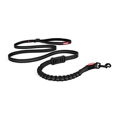 EzyDog Zero Shock LITE Dog Leash Shock Absorbing Bungee Leash for Dogs that Pull or Excite Dual Handle and Reflective for Medium or Small Dogs 72 Black