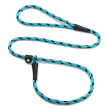 Mendota Pet Slip Leash Dog Lead and Collar Combo Made in The USA Black Ice Turquoise 38 in x 6 ft for SmallMedium Breeds