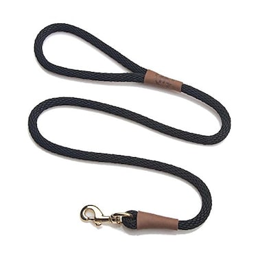 Mendota Pet Snap Leash BritishStyle Braided Dog Lead Made in The USA Black 38 in x 6 ft for SmallMedium Breeds
