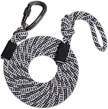 Wilderdog Carabiner Climbing Rope Dog Leash for Medium Large Dogs 10ft Black White