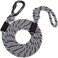 Wilderdog Carabiner Climbing Rope Dog Leash for Medium Large Dogs 10ft Black White