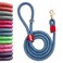Fnsyxpm Nylon Rope Dog Leash Reflective Handmade Braided Strong Dog Lead Heavy Duty Rope Leash for Medium Large Dogs 5 FT 35 Blue