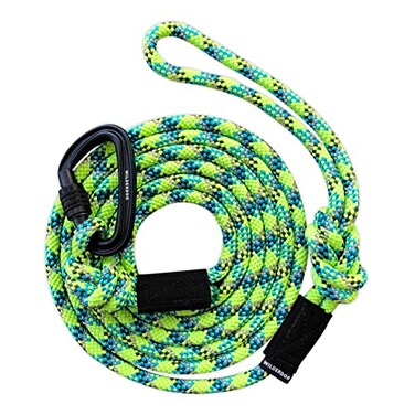Wilderdog Carabiner Climbing Rope Dog Leash for Medium Large Dogs 5ft Lime