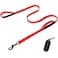 CHENEDY Heavy Duty Dog Leash with Double Handles 6FT Reflective AntiPull Training Lead for Large Dogs Padded Handle Durable Nylon Leash Red