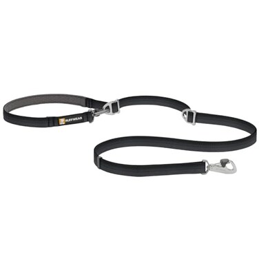 Ruffwear Switchbak HandsFree Dog Leash Adjustable 257 ft DoubleEnded Lead with Lockable Crux Clips and Sliding VRings WaistWorn OverShoulder or Handheld Basalt Gray