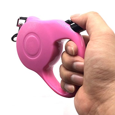 Niubow Retractable Dog Leash with Nylon Ribbon Lead for Small Medium Breeds Durable No Tangle 10feet Long Supports up to 25Pound Small Pink