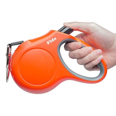 Fida Retractable Dog Leash 16ft Heavy Duty Pet Walking Leash for MediumLarge Dog up to 110 lbs Tangle Free OneHand Brake Large Orange