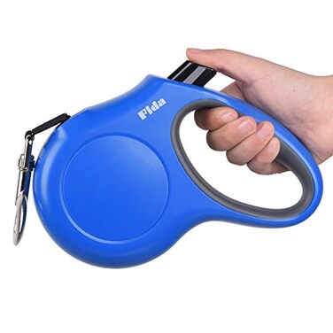 Fida Retractable Dog Leash 16ft Heavy Duty Pet Walking Leash for MediumLarge Dog up to 110 lbs Tangle Free OneHand Brake Large Blue