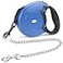 Idepet Heavy Duty Retractable Dog Leash for Small and Medium Dogs AntiChewing Steel Chain 360 Degree TangleFreeBreak and Lock System16ft Leash for Dog Walking Blue Flat Rope