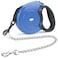 Idepet Heavy Duty Retractable Dog Leash for Small and Medium Dogs AntiChewing Steel Chain 360 Degree TangleFreeBreak and Lock System16ft Leash for Dog Walking Blue Flat Rope