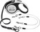EXPAWLORER Retractable Double Dog Leash Chew Proof 2 No Tangle Strong Wire Ropes 16 ft Heavy Duty Walk Leash for Medium Large Dogs Black White