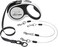 EXPAWLORER Retractable Double Dog Leash Chew Proof 2 No Tangle Strong Wire Ropes 16 ft Heavy Duty Walk Leash for Medium Large Dogs Black White