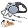 KOOLTAIL Dual Retractable Dog Leash for Two Dogs Up to 110 Lbs Heavy Duty Double Headed 16 ft Extendable 360 TangleFree One Button Lock Brake Dog Leash for Small Medium Large Dogs Grey