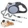 KOOLTAIL Dual Retractable Dog Leash for Two Dogs Up to 110 Lbs Heavy Duty Double Headed 16 ft Extendable 360 TangleFree One Button Lock Brake Dog Leash for Small Medium Large Dogs Grey