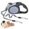 KOOLTAIL Dual Retractable Dog Leash for Two Dogs Up to 110 Lbs Heavy Duty Double Headed 16 ft Extendable 360 TangleFree One Button Lock Brake Dog Leash for Small Medium Large Dogs Grey