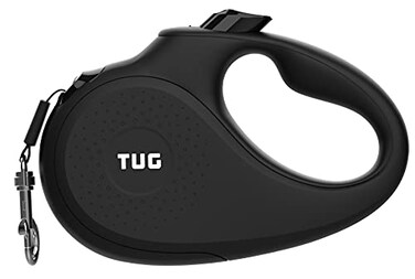 TUG Monochrome XL 360 TangleFree Retractable Dog Leash 26 ft Strong Nylon Tape OneHanded Brake Pause Lock Extra Large Black