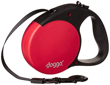 Pet Adventures Worldwide doggo Everyday Retractable Dog Leash 16 Long Belt Large for Dogs Up to 110 lbs Red with Black Soft Grip Handle