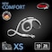 FLEXI Comfort XS Tape Retractable Dog Leash GreyBlack 10 ft for Extra Small Tiny Dogs up to 26 lbsUltra Compact PocketSize 3Finger Grip German QualityTangleFree 1Hand Brake Pause Lock