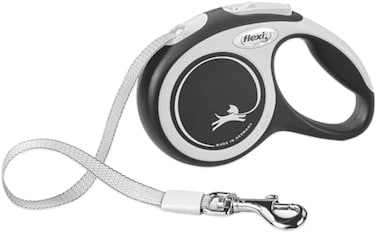 FLEXI Comfort XS Tape Retractable Dog Leash GreyBlack 10 ft for Extra Small Tiny Dogs up to 26 lbsUltra Compact PocketSize 3Finger Grip German QualityTangleFree 1Hand Brake Pause Lock