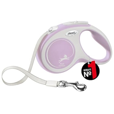 Flexi New Comfort Tape Grey Rose Small 5m Retractable Dog LeashLead for Dogs up to 15kgs33lbs