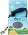 doggo Everyday Retractable Dog Leash 16 Long Belt Medium for Dogs Up to 65 lbs Grey with Black Soft Grip Handle