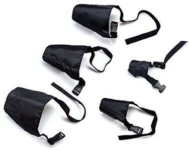 ewinever 5PcsSet Adjustable Breathable Safety Small Medium Large Extra Dog Muzzles for AntiBiting AntiBarking AntiChewing Safety ProtectionBlack