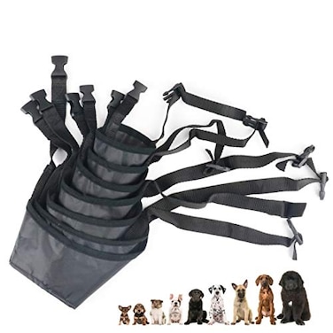Idepet 7PCS Adjustable Dog Muzzles AntiBiting Barking Muzzles for Small Medium Large Extra Dogs Pack of 7