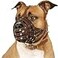 CollarDirect Pitbull Dog Muzzle Leather Amstaff Muzzles Staffordshire Terrier Secure Basket Brown