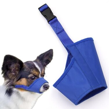 KEKLLEABCD Zittop Dog MuzzleSoft AntiBiting Barking and Chewing Adjustable Breathable Waterproof for Small Medium Dogs Blue S