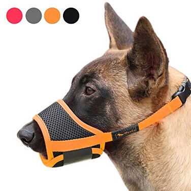 HEELE Dog MuzzleSoft Nylon Muzzle Anti Biting Barking ChewingAir Mesh Breathable Drinkable Adjustable Loop Pets Muzzle for Small Medium Large Dogs 4 Colors 4 Sizes XL