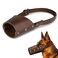 Taco Dog Leather Dog Muzzle Guard Handmade from Full Grain Leather Secure Training Cover Mouth Guard Mask Prevents Biting Chewing Bourbon Brown Large