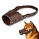 Taco Dog Leather Dog Muzzle Guard Handmade from Full Grain Leather Secure Training Cover Mouth Guard Mask Prevents Biting Chewing Bourbon Brown Medium