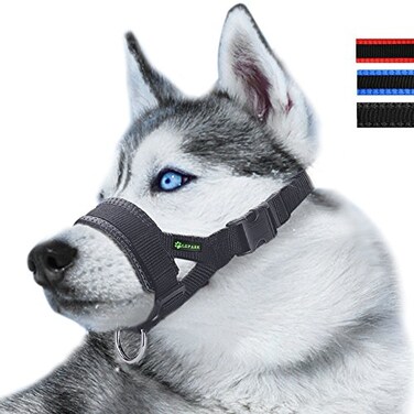 Lepark Nylon Dog Muzzle for SmallMediumLarge Dogs Prevent from BitingBarking and ChewingAdjustable LoopLBlack