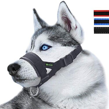 Lepark Dog Muzzle for Small Medium Large Dogs Prevent from Biting Barking and Chewing Adjustable Loop MBlack