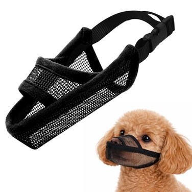 Crazy Felix Nylon Dog Muzzle for Small Medium Large Dogs Dachshund Beagle Poodle Labrador Air Mesh Breathable and Drinkable Pet Mouth Guard for AntiBiting Chewing Scavenging XXS Black