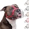 BRONZEDOG Pitbull Dog Muzzle Breathable Metal Basket for Large Dogs Amstaff Staffordshire Terrier Biting Chewing Barking Leather Pink