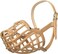 OmniPet Leather Brothers Italian Basket Dog Muzzle Adjustable Secure Fit Comfortable Design Training and Safety Averts Biting Prevents Chewing and Scavenging Perfect for Grooming Tan Size 10