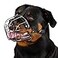 BRONZEDOG Dog Muzzle Adjustable Durable Metal Wire Basket for Large and Extra Large Dogs with Leather Straps Breathable Drinkable Training Prevents Biting Stainless Steel Rottweiler
