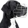 BRONZEDOG Dog Muzzle Adjustable Durable Metal Wire Basket for Large and Extra Large Dogs with Leather Straps Breathable Drinkable Training Prevents Biting Stainless Steel Great Dane