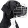BRONZEDOG Dog Muzzle Adjustable Durable Metal Wire Basket for Large and Extra Large Dogs with Leather Straps Breathable Drinkable Training Prevents Biting Stainless Steel Great Dane