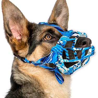 BARKLESS Dog Muzzle Silicone Basket Muzzle for Small Medium Large Dogs Soft Cage Mouth Cover Prevent Biting Chewing Allow Drinking Panting Suitable for German Shepherd
