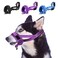 SlowTon Soft Dog Muzzle Adjustable Padded Nylon Muzzle for Large Medium Dogs Anti Chewing Barking Biting Allow Dog Pant Drink Purple M