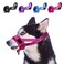 SlowTon Soft Dog Muzzle Adjustable Padded Nylon Muzzle for Large Medium Dogs Anti Chewing Barking Biting Allow Dog Pant Drink Fuchsia M