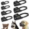 LUCKYPAW Dog Muzzle Suits for Small Medium Large Dogs Mesh Muzzle Anti Biting Chewing Breathable Mouth Cover Set with Adjustable Strap for Grooming Vet Visiting Training 7 PCSXXSXXL Black