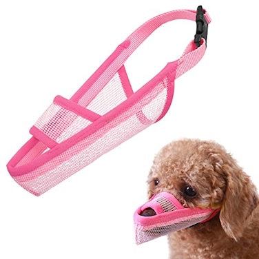 Crazy Felix Nylon Dog Muzzle for Small Medium Large Dogs Dachshund Beagle Poodle Labrador Air Mesh Breathable and Drinkable Pet Mouth Guard for AntiBiting Chewing ScavengingXS Pink