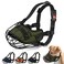 OOPSDOGGY Pitbull Dog Muzzle Reflective Metal Mask Secure Wire Basket Muzzles for Large Sized Dogs Amstaff Soft Cage to Prevent Biting Chewing with Adjustable Nylon Straps Green Pitbull