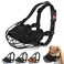 OOPSDOGGY Pitbull Dog Muzzle Reflective Metal Mask Secure Wire Basket Muzzles for Large Sized Dogs Amstaff Soft Cage to Prevent Biting Chewing with Adjustable Nylon Straps Black Pitbull