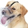 Mayerzon Dog Muzzle Basket Muzzle for Large Medium Small Dogs Humane Breathable Cage Mouth Guard to Prevent Biting Chewing Eating for Grooming Training Walking Vet Visits L Clear