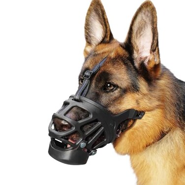BARKLESS Basket Muzzle for Large Dogs Humane Muzzle to Prevent Biting and Scavenging Snapon Treat Cover Helps Dogs Acclimatize Mouth Cover Adjustable Mouth Guard for Positive Training Grooming