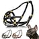 OOPSDOGGY French Bulldog Dog Muzzle for Short Snout Dog Leather Breathable Secure Basket Muzzle for Frenchie Prevents Biting No Chewing Adjustable Black